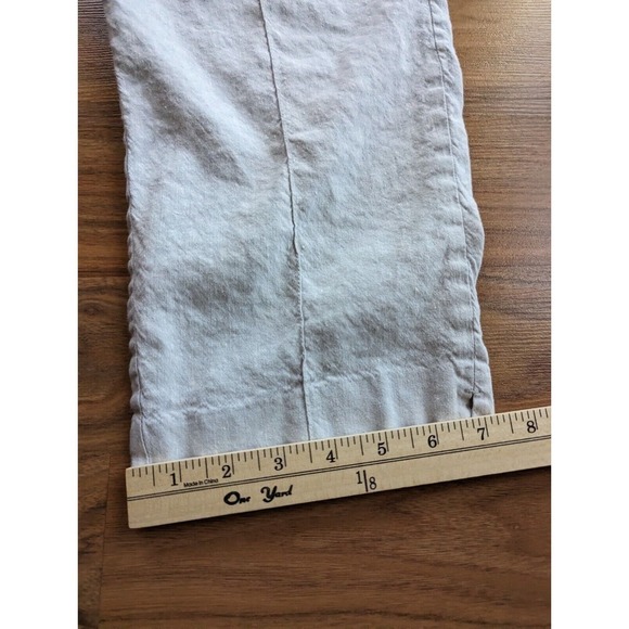 J Jill Linen Elastic Waist Linen Crop Pockets Pull On Pants Xl Capris Oatmeal A2 - Picture 10 of 13